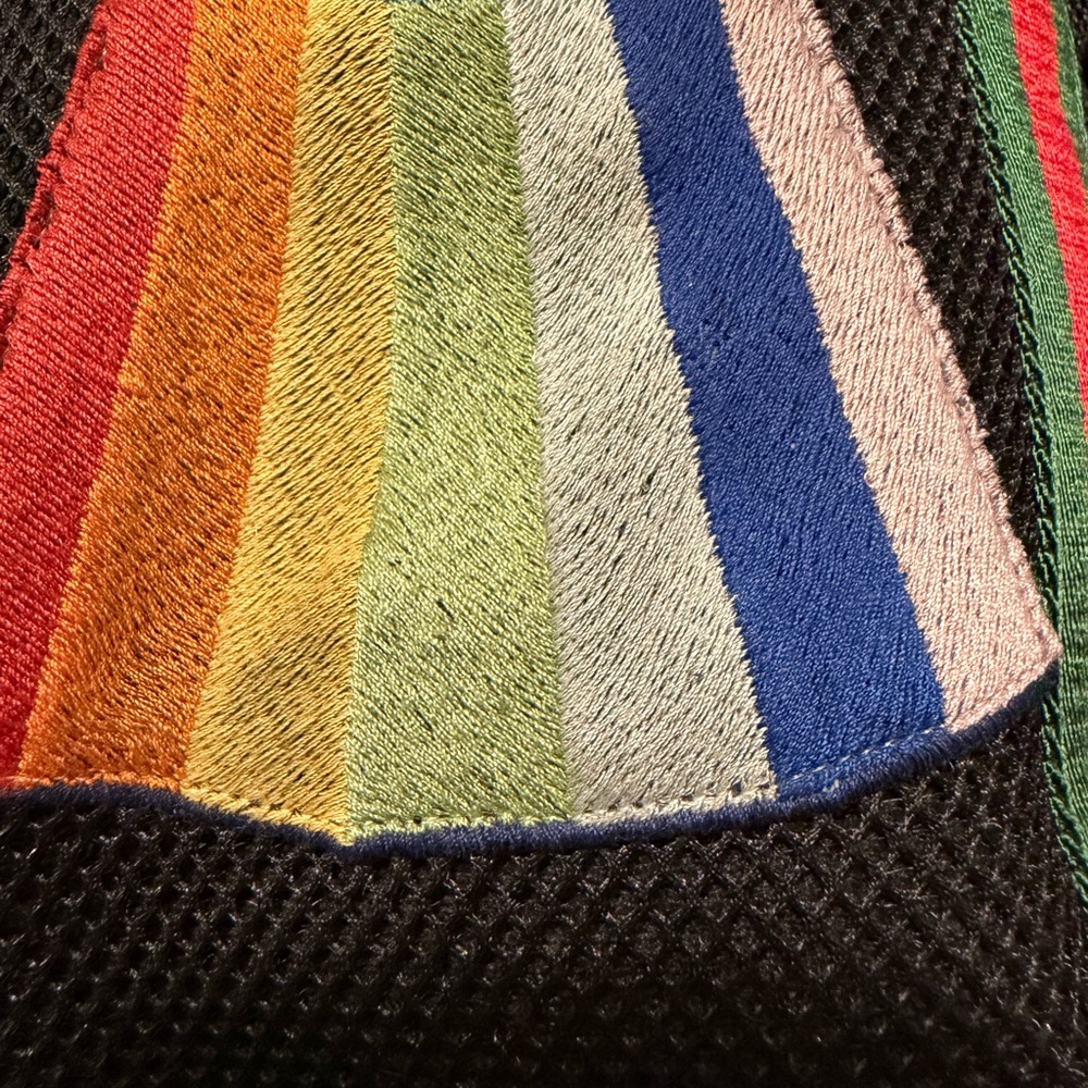 Gucci Hollywood Black Backpack with Multicolor Embroidery Mesh Mix Material - Picture 11 of 15